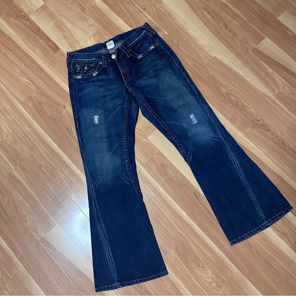 True Religion Denim - True Religion JOEY Dark Blue Flare Jeans-limited edition